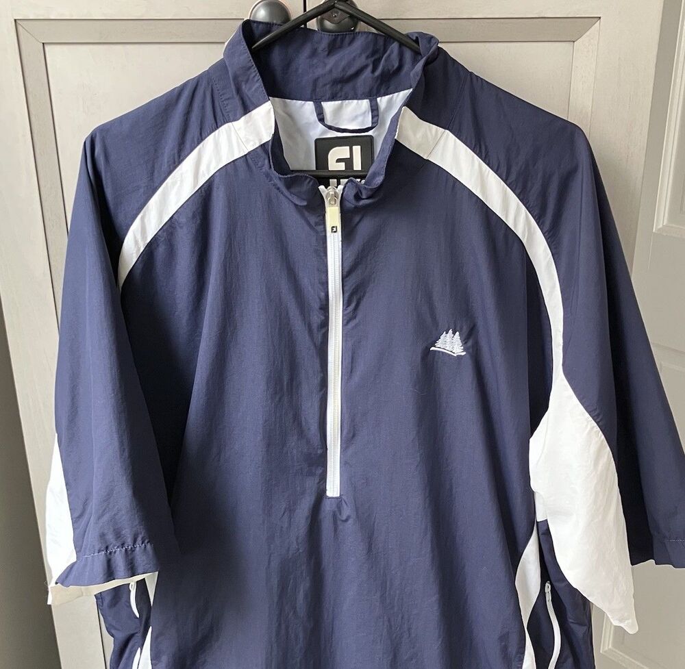 FootJoy Golf Jacket Men’s XL 1/2 Zip Pullover Short Sleeve Athletic Windbreaker